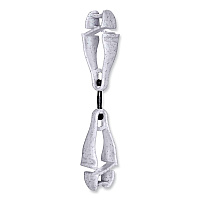 ergodyne Squids 3420 Dual Clip Swivel Glove Clip Holder, 1 x 0.6 x 5.5, Acetal Copolymer, Granite, 100/Pack (19515BULK)