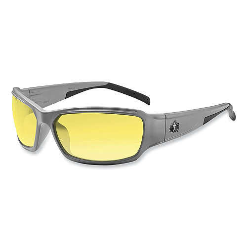 ergodyne Skullerz Thor Safety Glasses, Matte Gray Nylon Impact Frame, Yellow Polycarbonate Lens (51150)