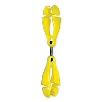 ergodyne Squids 3420 Dual Clip Swivel Glove Clip Holder, 1 x 0.6 x 5.5, Acetal Copolymer, Lime, 100/Pack (19519BULK)