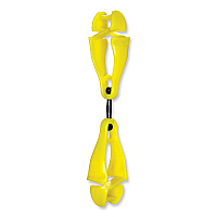 ergodyne Squids 3420 Dual Clip Swivel Glove Clip Holder, 1 x 0.6 x 5.5, Acetal Copolymer, Lime (19419)