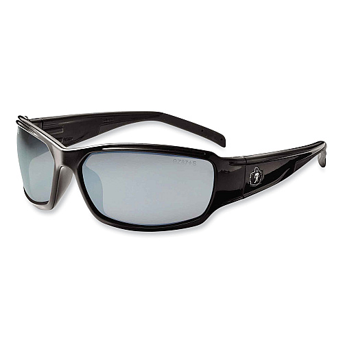 ergodyne Skullerz Thor Safety Glasses, Black Nylon Impact Frame, Silver Mirror Polycarbonate Lens (51042)