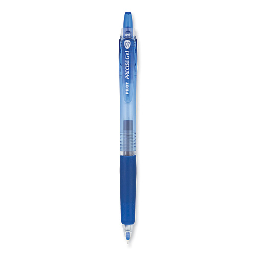 Pilot Precise Gel BeGreen Gel Pen, Retractable, Fine 0.7 mm, Blue Ink, Translucent Blue Barrel, Dozen (15002)