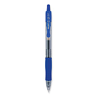 Pilot G2 Premium Gel Pen, Retractable, Fine 0.7 mm, Blue Ink, Smoke/Blue Barrel, 2/Pack (31032)