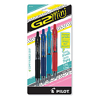 Pilot G2 Mini Gel Pen, Retractable, Fine 0.7 mm, Assorted Ink and Barrel Colors, 4/Pack (31737)