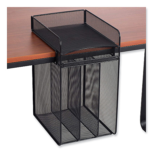 Safco Onyx Vertical Hanging Storage, 4 Sections, Letter Size Files, 10.25" x 12" x 17.1", Black (3241BL)