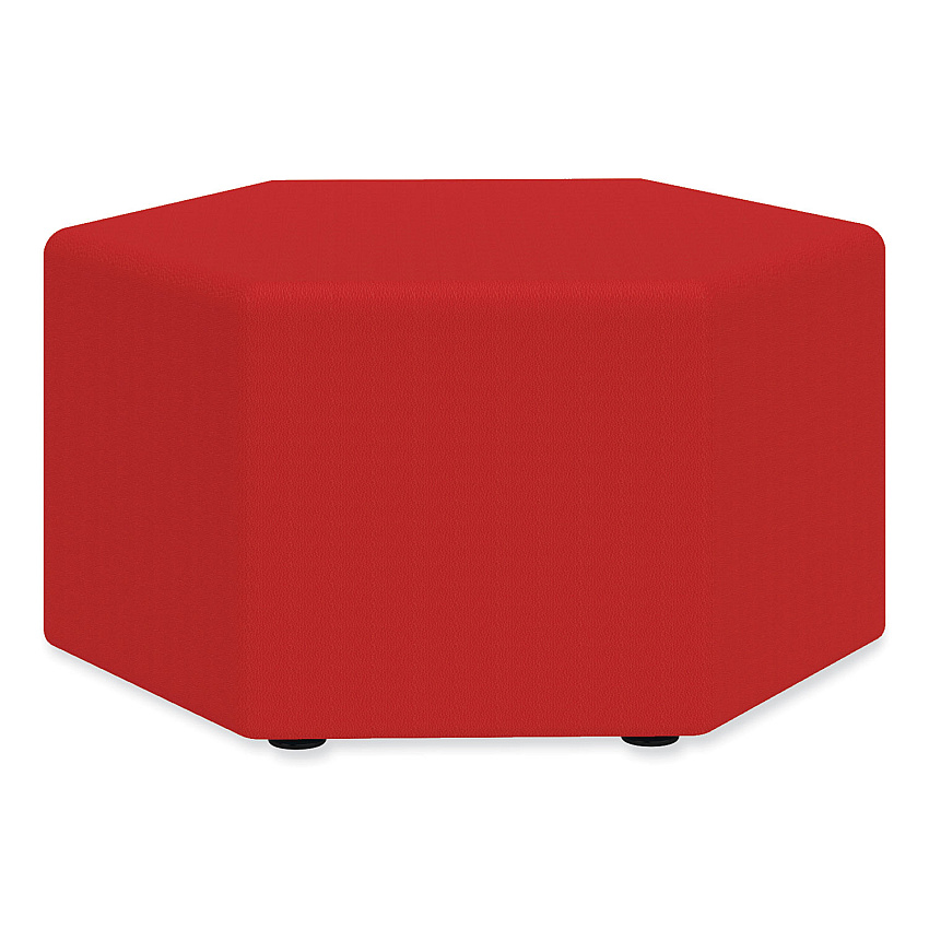 Safco Learn 30" Hexagon Vinyl Ottoman, 30w x 30d x 18h, Red (8124RV)