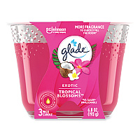 Exotic Tropical Blossoms Candle, 6.8 Oz, Glass, 3/carton