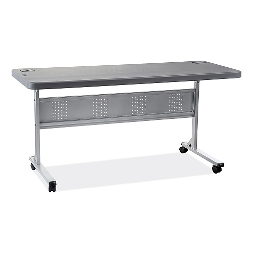 NPS Flip-N-Store Training Table, Rectangular, 24 x 60 x 29.5, Charcoal Gray (BPFT246020)