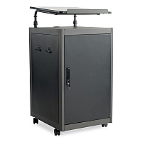 Oklahoma Sound Teacher's WorkPod Lectern, 20 x 24 x 41, Charcoal Slate/Black (TWPL)