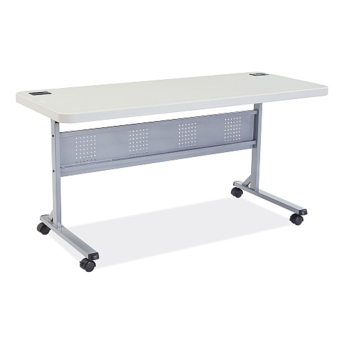 NPS Flip-N-Store Training Table, Rectangular, 24 x 60 x 29.5, Speckled Gray (BPFT2460)
