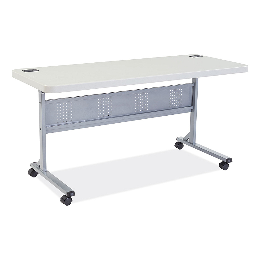 NPS Flip-N-Store Training Table, Rectangular, 24 x 60 x 29.5, Speckled Gray (BPFT2460)