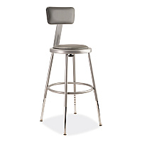 NPS 6400 Series Height Adjustable Heavy Duty Padded Stool with Backrest, Supports Up to 300 lb, 19