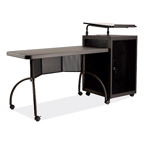 Oklahoma Sound Teacher's WorkPod Desk and Lectern Kit, 68" x 24" x 41", Charcoal Gray (TWP)