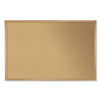 Ghent Natural Cork Bulletin Board with Frame, 120.5 x 48.5, Tan Surface, Oak Frame (WK410)