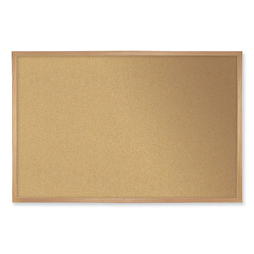 Ghent Natural Cork Bulletin Board with Frame, 120.5 x 48.5, Tan Surface, Oak Frame (WK410)