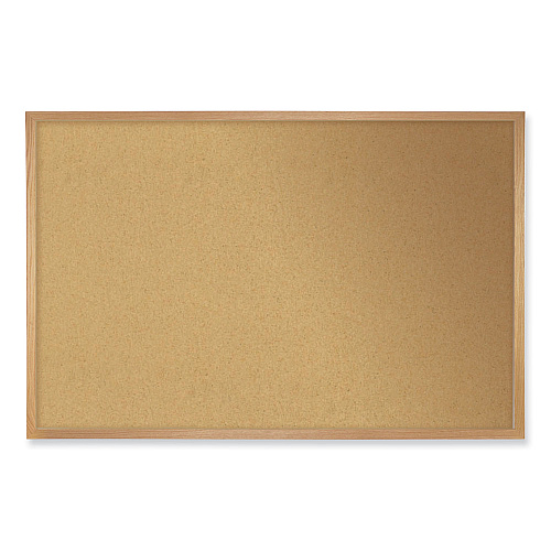 Ghent Natural Cork Bulletin Board with Frame, 144.5 x 48.5, Tan Surface, Oak Frame (WK412)