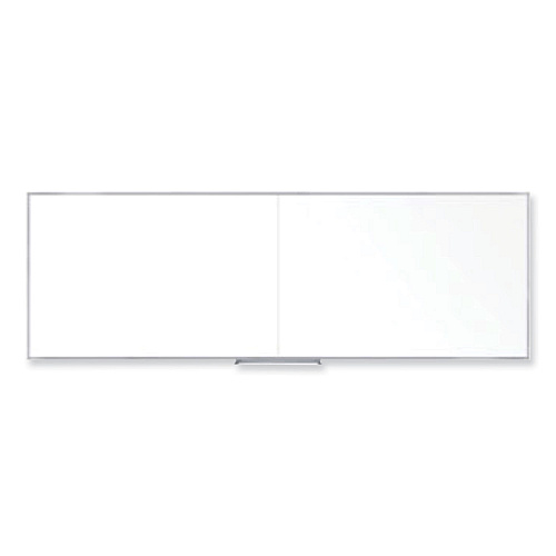 Ghent Non-Magnetic Whiteboard with Aluminum Frame, 144.63 x 48.47, White Surface, Satin Aluminum Frame (M24124)