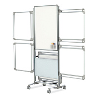 Ghent Nexus Easel Whiteboard, 32 x 76.13, White Surface, Satin Aluminum Frame (NEX204EP4FR)