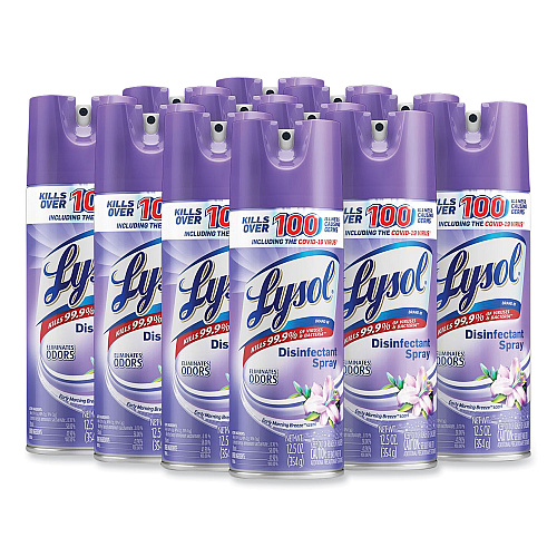 Lysol&reg; Disinfectant Spray, Early Morning Breeze, 12 Cans (80833)