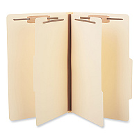 Universal Six-Section Classification Folders, 2" Expansion, 2 Dividers, 6 Fasteners, Legal Size, Manila Exterior, 15/Box (UNV10310)