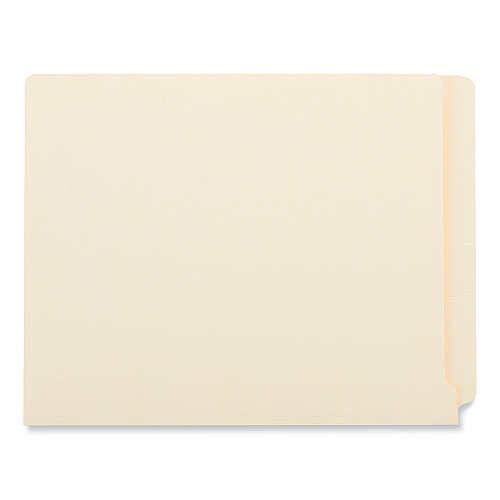 Universal Deluxe Reinforced End Tab Folders, 9" High Front, Straight Tabs, Letter Size, 0.75" Expansion, Manila, 100/Box (UNV13300)