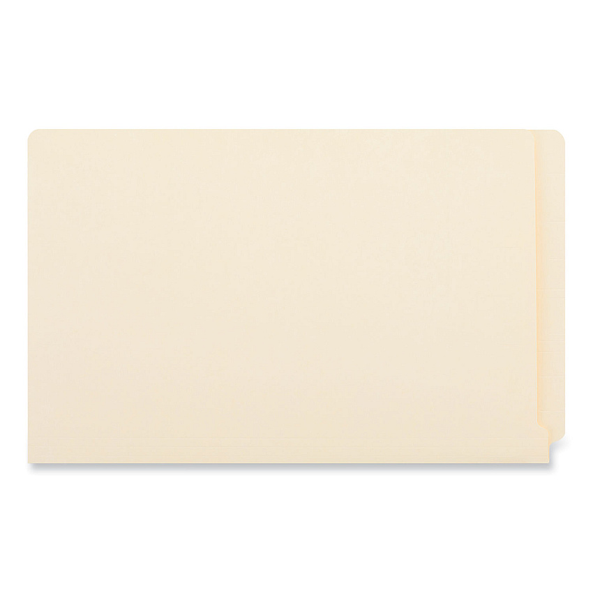 Universal Deluxe Reinforced End Tab Folders, Straight Tabs, Legal Size, 0.75" Expansion, Manila, 100/Box (UNV13350)
