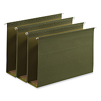 Universal Box Bottom Hanging File Folders, 3" Capacity, Legal Size, 1/5-Cut Tabs, Standard Green, 25/Box (UNV14153)