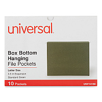 Universal Hanging Box Bottom File Pockets, 1 Section, 3.5