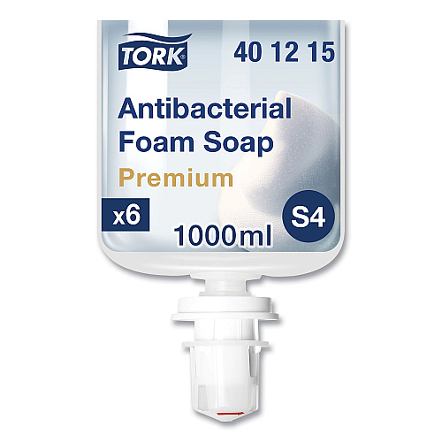 Tork Premium Antibacterial Foam Soap Refill, Unscented, 1 L, 6/Carton (401215)