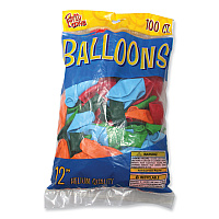 Tablemate Party Loons Helium Quality Latex Balloons, Assorted Colors, 100/Pack (1200)