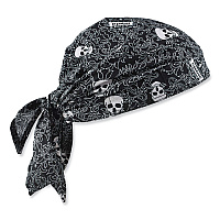 ergodyne Chill-Its 6710 Cooling Embedded Polymers Tie Bandana Triangle Hat, One Size Fits Most, Skulls (12359)