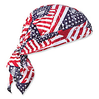 ergodyne Chill-Its 6710CT Cooling PVA Tie Bandana Triangle Hat, One Size Fits Most, Stars and Stripes (12581)