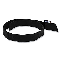 ergodyne Chill-Its 6705 Cooling Embedded Polymers Hook and Loop Bandana Headband, One Size Fit Most, Black (12333)