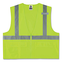 ergodyne GloWear 8225Z Class 2 Standard Solid Vest, Polyester, Lime, 2X-Large/3X-Large (21167)