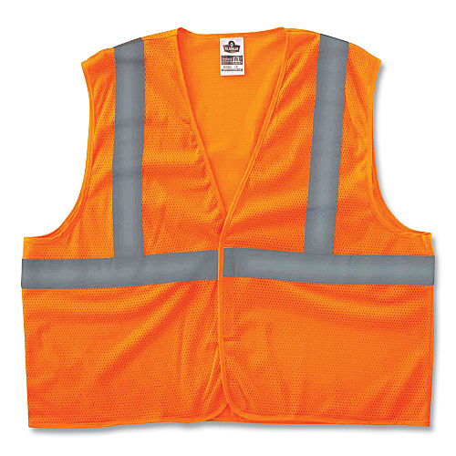 ergodyne GloWear 8205HL Class 2 Super Economy Mesh Vest, Polyester, Orange, X-Small (20961)