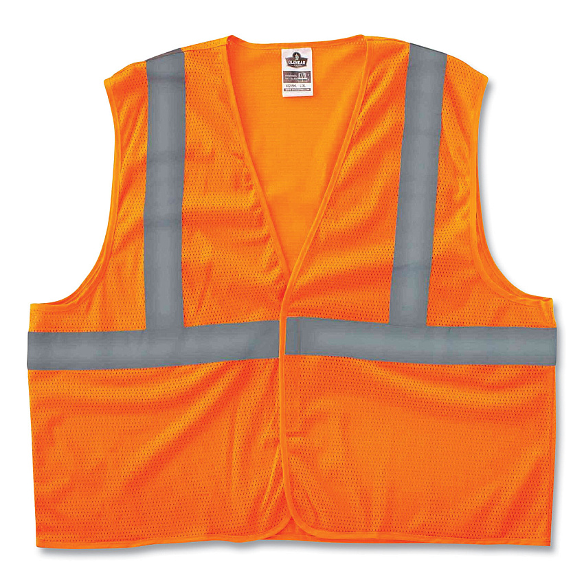ergodyne GloWear 8205HL Class 2 Super Economy Mesh Vest, Polyester, Orange, X-Small (20961)