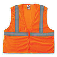 ergodyne GloWear 8205Z Class 2 Super Economy Mesh Vest, Polyester, Orange, Large/X-Large (20985)