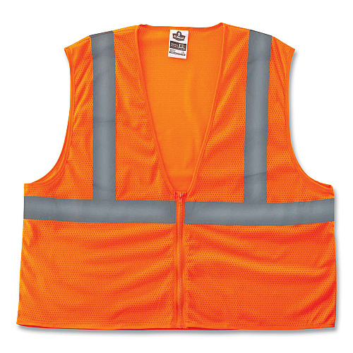 ergodyne GloWear 8205Z Class 2 Super Economy Mesh Vest, Polyester, Orange, Large/X-Large (20985)