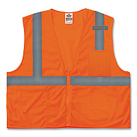 ergodyne GloWear 8210Z Class 2 Economy Mesh Vest, Polyester, Orange, 4X-Large/5X-Large (21049)