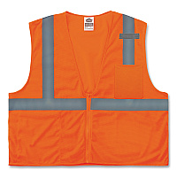 ergodyne GloWear 8210Z Class 2 Economy Mesh Vest, Polyester, Orange, X-Small (21041)