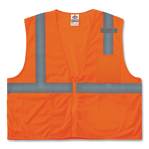 ergodyne GloWear 8210Z Class 2 Economy Mesh Vest, Polyester, Orange, X-Small (21041)