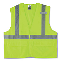 ergodyne GloWear 8225HL Class 2 Standard Solid Hook and Loop Vest, Polyester, Lime, 2X-Large/3X-Large (21187)