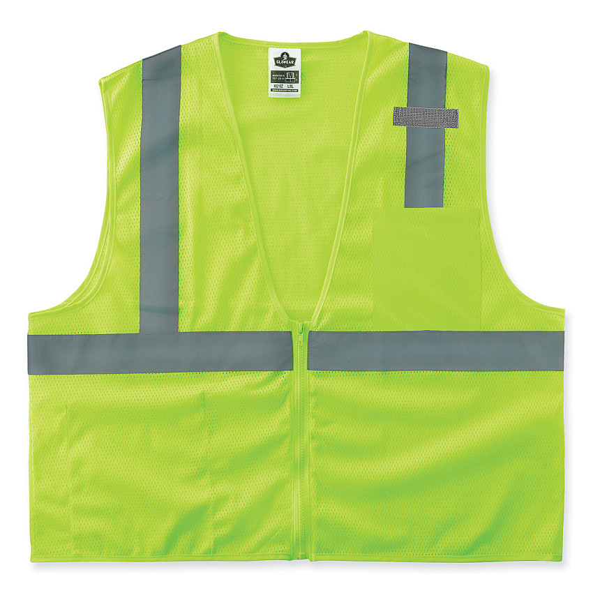 ergodyne GloWear 8210Z Class 2 Economy Mesh Vest, Polyester, Lime, 4X-Large/5X-Large (21059)