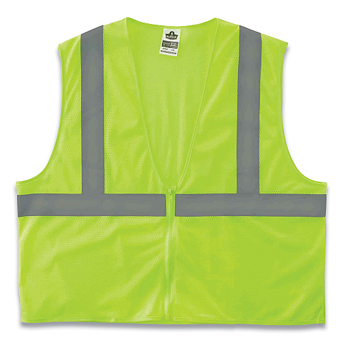 ergodyne GloWear 8205Z Class 2 Super Economy Mesh Vest, Polyester, Lime, Small/Medium (20993)