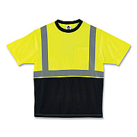 ergodyne GloWear 8289BK Class 2 Hi-Vis T-Shirt with Black Bottom, 2X-Large, Lime (22506)