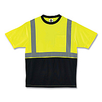ergodyne GloWear 8289BK Class 2 Hi-Vis T-Shirt with Black Bottom, 4X-Large, Lime (22508)
