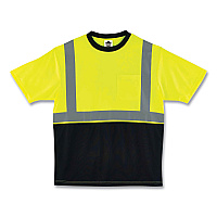 ergodyne GloWear 8289BK Class 2 Hi-Vis T-Shirt with Black Bottom, 5X-Large, Lime (22509)