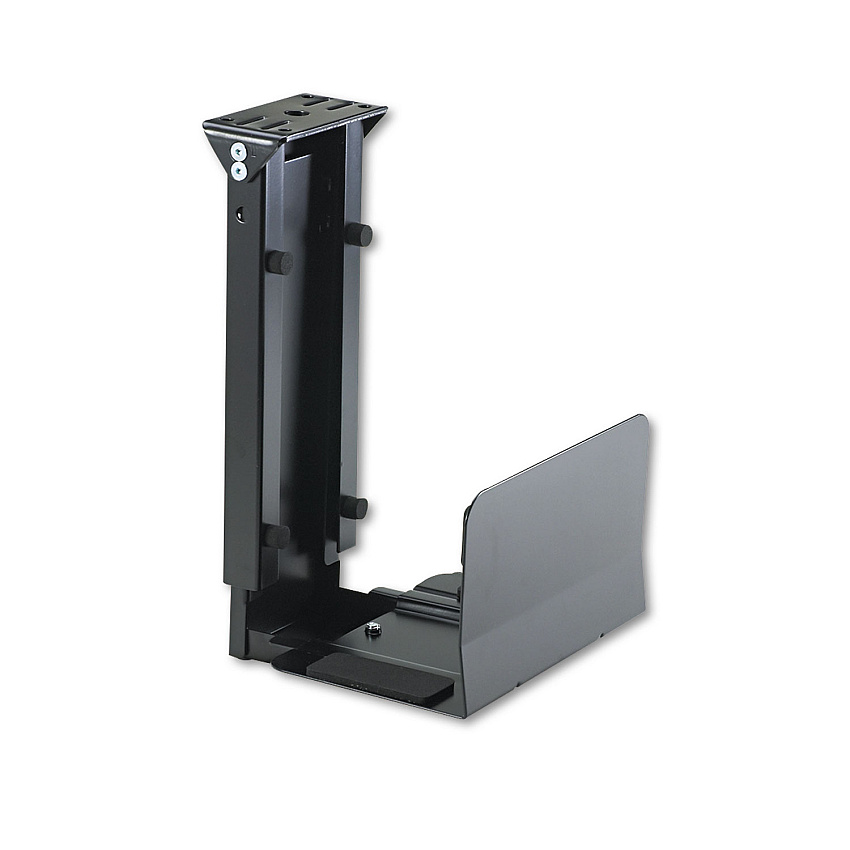 Safco Ergo-Comfort Fixed-Mount Under Desk CPU Holder, Supports 60 lb, 7w x 9.5d x 14h, Black (2176)