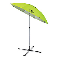ergodyne Shax 6199 Lightweight Work Umbrella Stand Kit, 7.5 ft dia x 92" Tall, Polyester/Steel, Lime (12969)