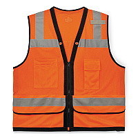 ergodyne GloWear 8253HDZ Class 2 Heavy-Duty Mesh Surveyors Vest, Polyester, Small/Medium, Orange (23313)